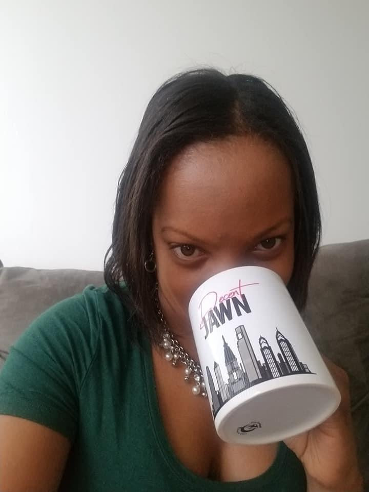 White glossy mug